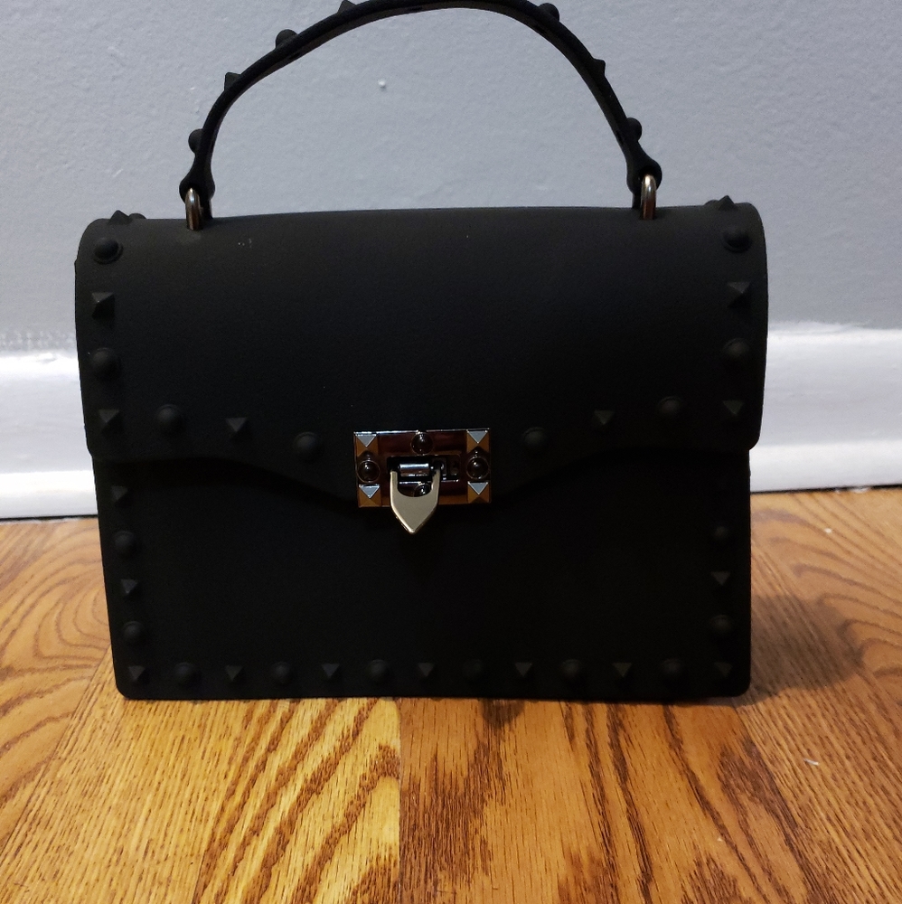 Jelly handbag with studs silicone